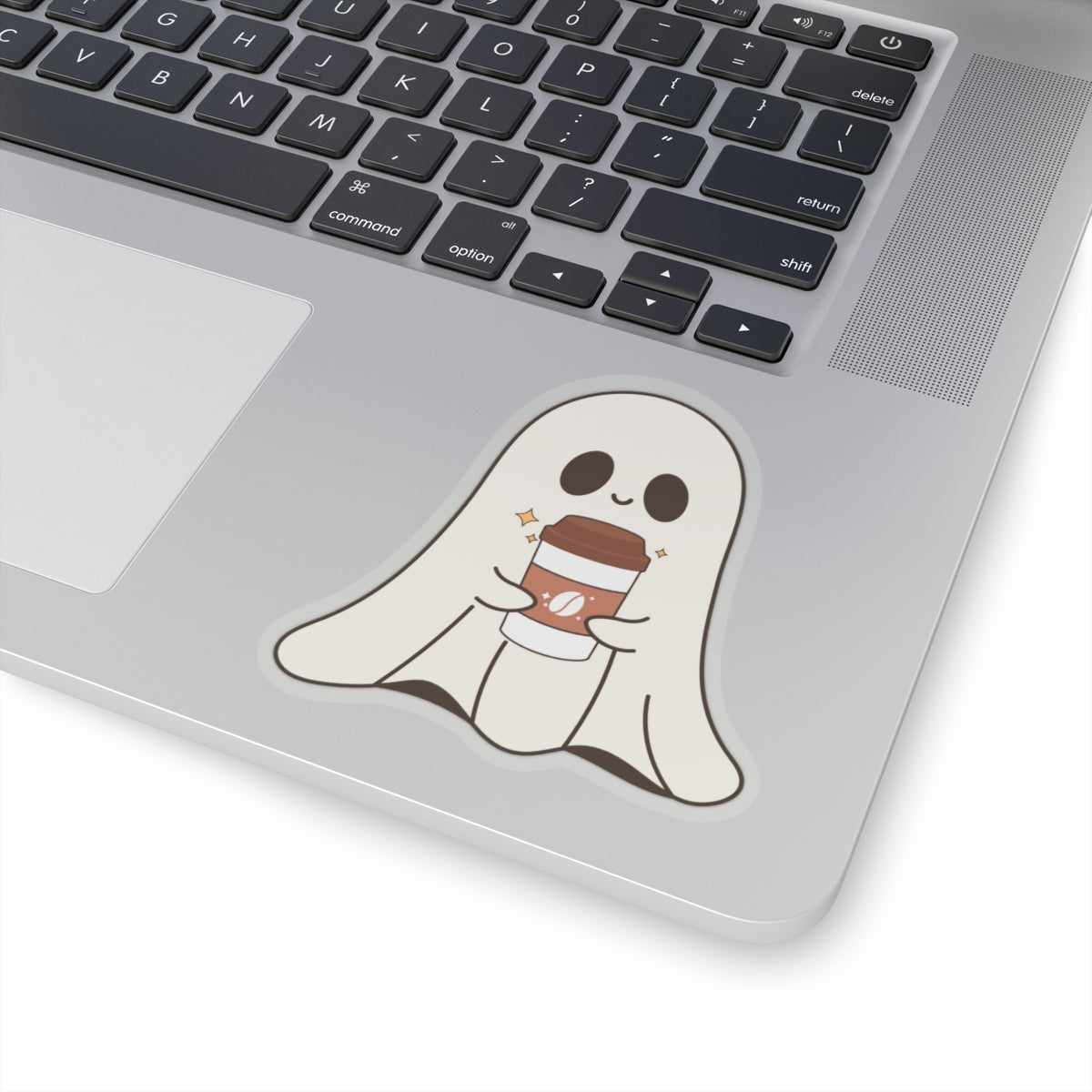 Ghost Coffee Kiss-Cut Stickers, Halloween Stickers, Spooky Stickers, Cute