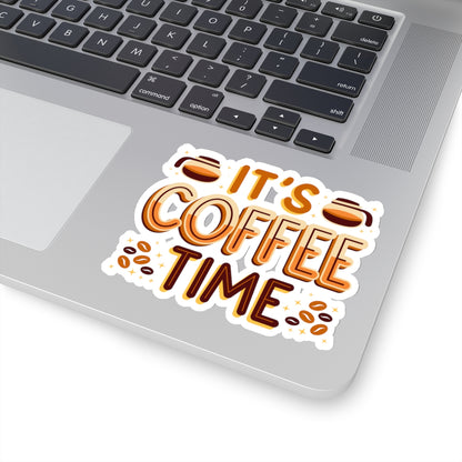 Coffee Time Kiss-Cut Stickers, Planner Accessories, Laptop Decals, Scrapbook