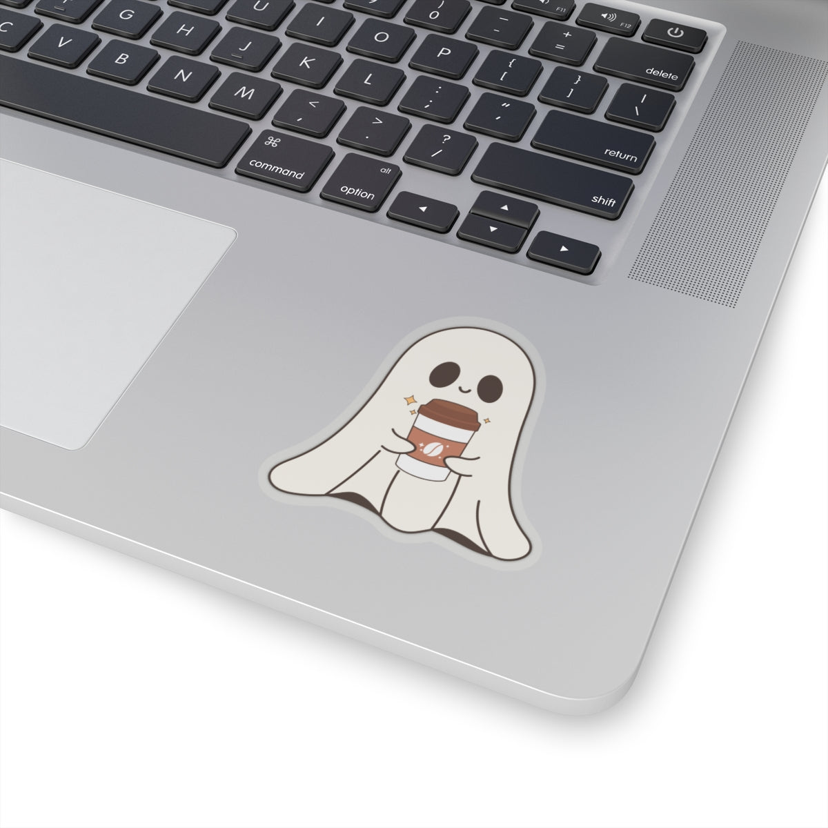 Ghost Coffee Kiss-Cut Stickers, Halloween Stickers, Spooky Stickers, Cute