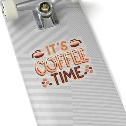 Coffee Time Kiss-Cut Stickers, Planner Accessories, Laptop Decals, Scrapbook