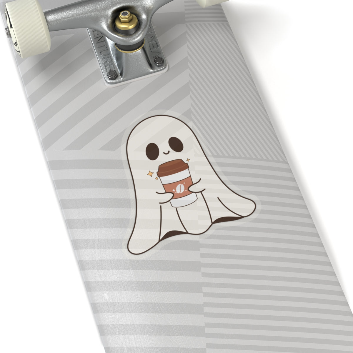 Ghost Coffee Kiss-Cut Stickers, Halloween Stickers, Spooky Stickers, Cute