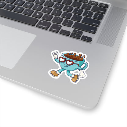 Coffee Love Kiss-Cut Stickers, Run Sticker, Cute Sticker, Laptop Decal, Planner