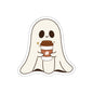 Ghost Coffee Kiss-Cut Stickers, Halloween Stickers, Spooky Stickers, Cute